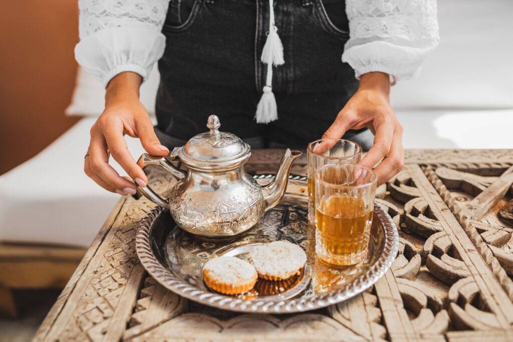 Berber mint tea ceremony